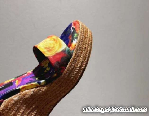 Perfect Dolce & Gabbana Printed Wedge Sandals 10cm Purple 0604135