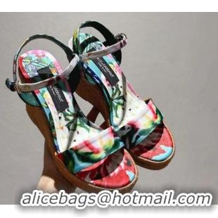 Pretty Style Dolce & Gabbana Printed Wedge Sandals 10cm Multicolor 0604137