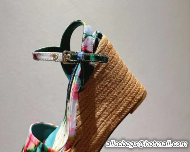 Pretty Style Dolce & Gabbana Printed Wedge Sandals 10cm Multicolor 0604137