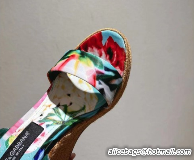 Pretty Style Dolce & Gabbana Printed Wedge Sandals 10cm Multicolor 0604137