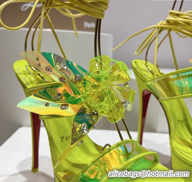 Charming Christian Louboutin High Heel Sandals 140MM CL031719 Fluorescent Green