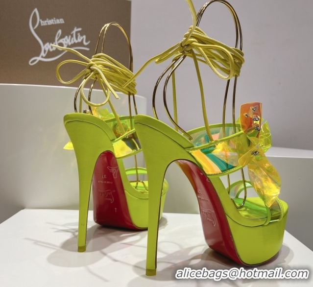 Charming Christian Louboutin High Heel Sandals 140MM CL031719 Fluorescent Green