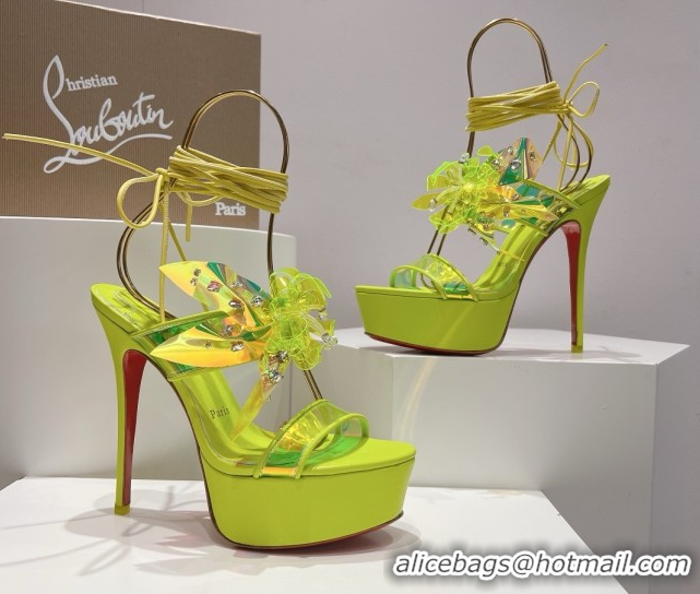 Charming Christian Louboutin High Heel Sandals 140MM CL031719 Fluorescent Green