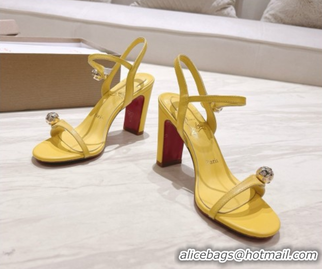 Unique Style Christian Louboutin Calfskin Atmospheria Sandals 105MM CL031805 Yellow
