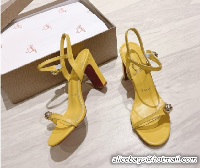 Unique Style Christian Louboutin Calfskin Atmospheria Sandals 105MM CL031805 Yellow