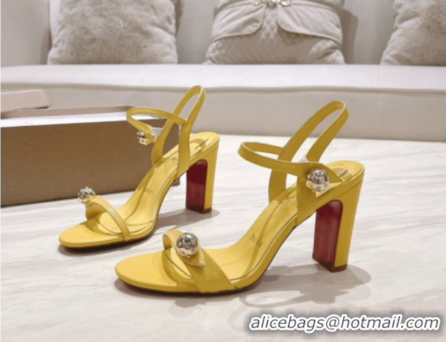 Unique Style Christian Louboutin Calfskin Atmospheria Sandals 105MM CL031805 Yellow