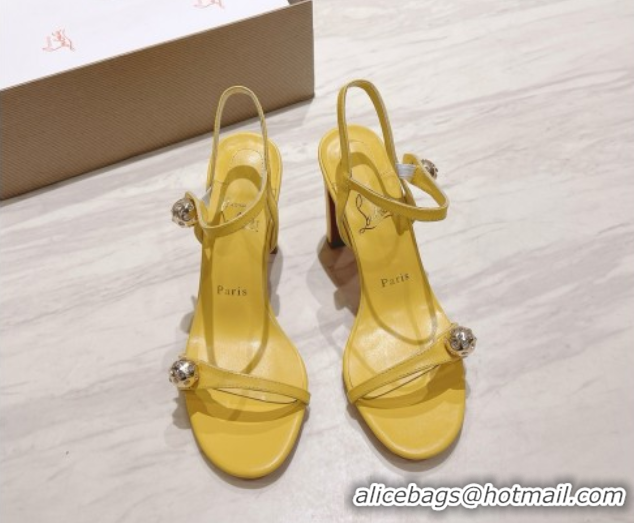 Unique Style Christian Louboutin Calfskin Atmospheria Sandals 105MM CL031805 Yellow