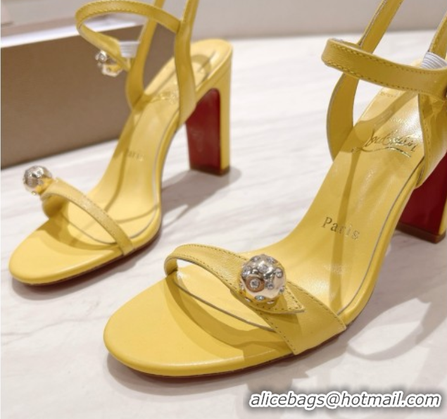 Unique Style Christian Louboutin Calfskin Atmospheria Sandals 105MM CL031805 Yellow