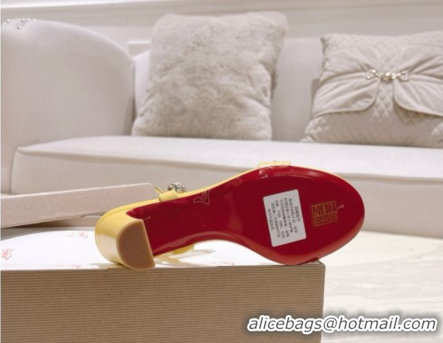 Unique Style Christian Louboutin Calfskin Atmospheria Sandals 105MM CL031805 Yellow