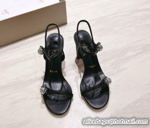 Durable Christian Louboutin Calfskin Atmospheria Sandals 105MM CL031806 Black