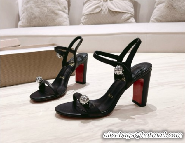 Durable Christian Louboutin Calfskin Atmospheria Sandals 105MM CL031806 Black