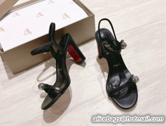 Durable Christian Louboutin Calfskin Atmospheria Sandals 105MM CL031806 Black