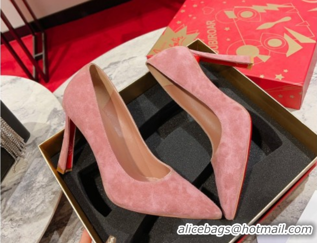 Luxurious Christian Louboutin Condora Suede Pumps 10cm Pink 0604122