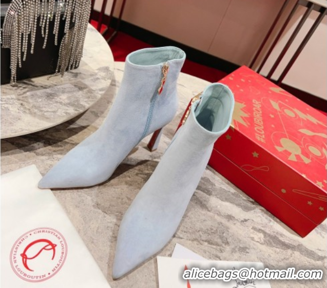 Best Product Christian Louboutin Condora Suede Ankle Boots 10cm Blue 0604123