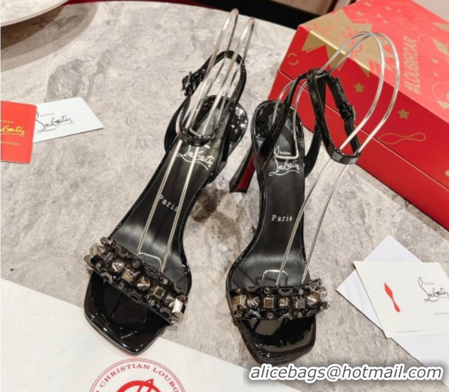 Cheap Price Christian Louboutin Condorapink Sandals 10cm in Patent Leather Black 0604127
