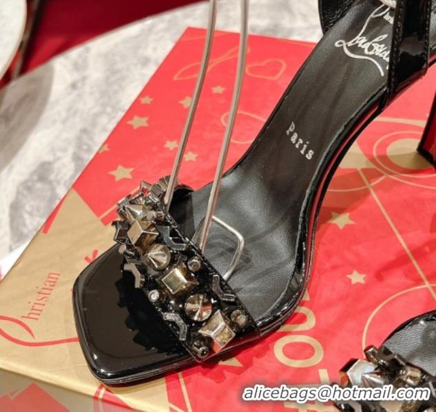 Cheap Price Christian Louboutin Condorapink Sandals 10cm in Patent Leather Black 0604127