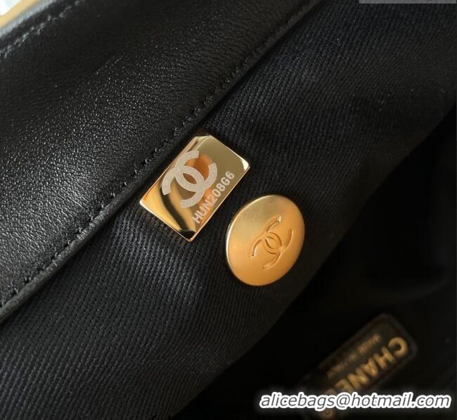 Top Quality Chanel Suede & Lambskin Large Flap Bag with Top Handle AS5637 Beige/Black 2025