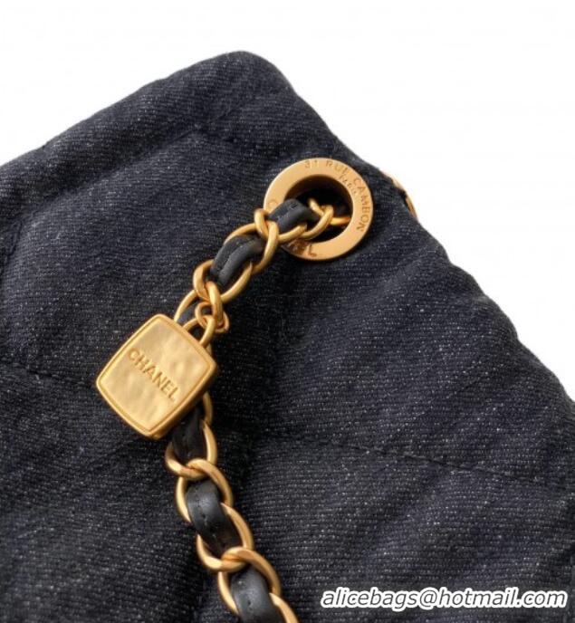 Grade Design Chanel Denim Flap Bag with Pockets CH070301 Black 2025