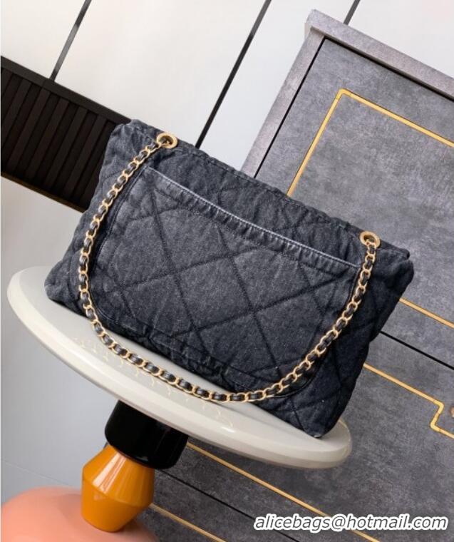 Grade Design Chanel Denim Flap Bag with Pockets CH070301 Black 2025