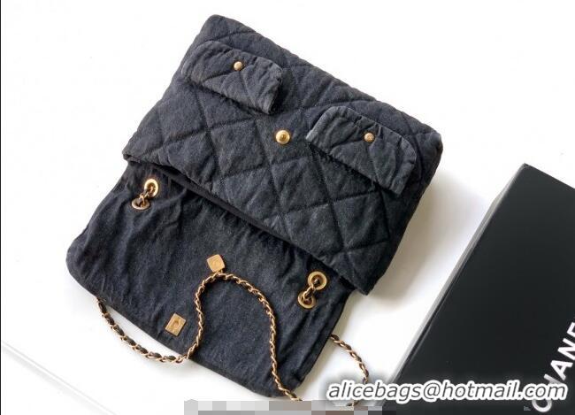 Grade Design Chanel Denim Flap Bag with Pockets CH070301 Black 2025