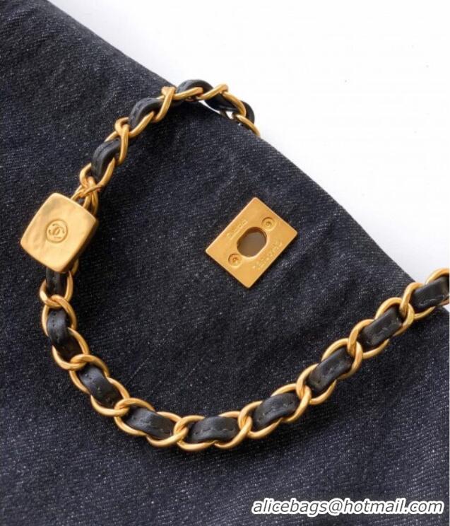 Grade Design Chanel Denim Flap Bag with Pockets CH070301 Black 2025
