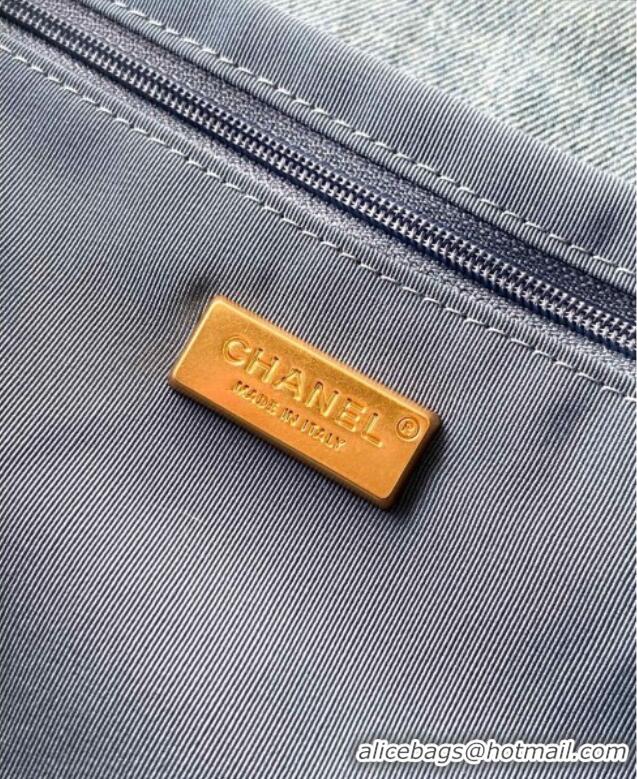 Top Grade Chanel Denim Flap Bag with Pockets CH070301 Light Blue 2025