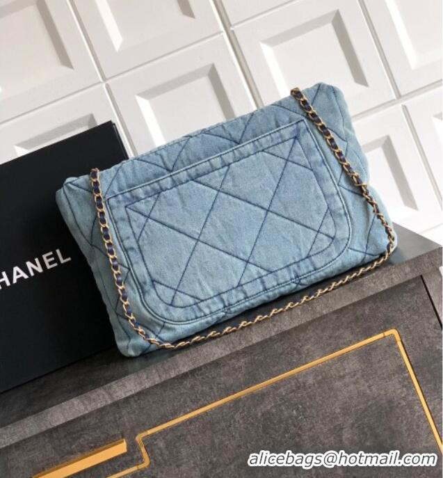 Top Grade Chanel Denim Flap Bag with Pockets CH070301 Light Blue 2025