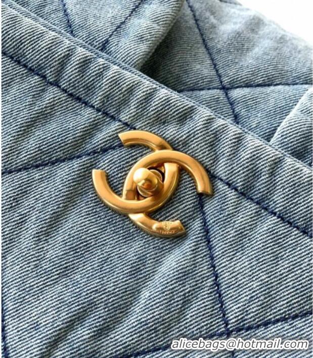 Top Grade Chanel Denim Flap Bag with Pockets CH070301 Light Blue 2025