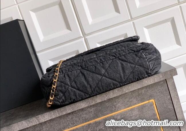 Unique Style Chanel Denim Flap Bag with Large Pocket CH070301 Black 2025