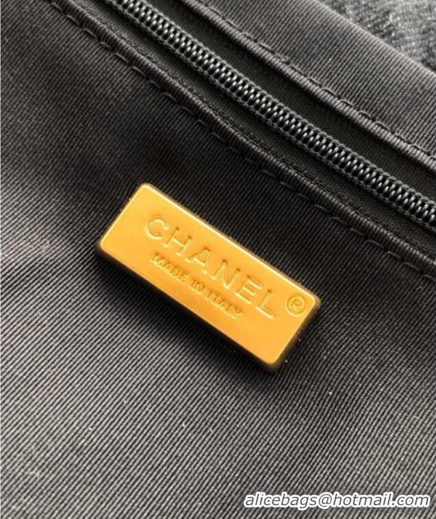 Unique Style Chanel Denim Flap Bag with Large Pocket CH070301 Black 2025