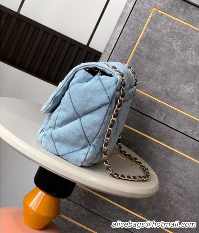 Trendy Design Chanel Denim Flap Bag with Large Pocket CH070301 Light Blue 2025