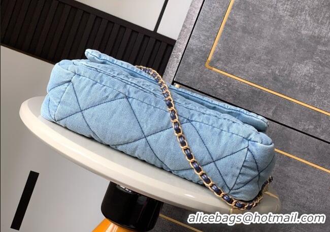 Trendy Design Chanel Denim Flap Bag with Large Pocket CH070301 Light Blue 2025