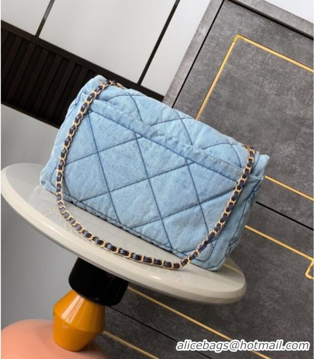 Trendy Design Chanel Denim Flap Bag with Large Pocket CH070301 Light Blue 2025