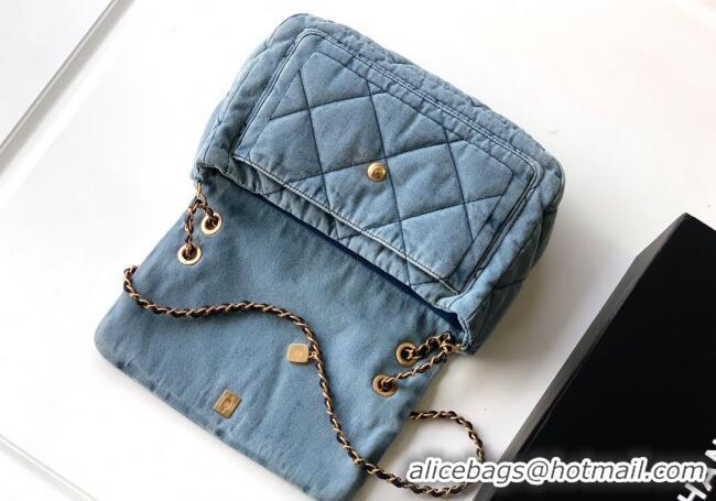 Trendy Design Chanel Denim Flap Bag with Large Pocket CH070301 Light Blue 2025