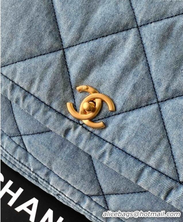 Trendy Design Chanel Denim Flap Bag with Large Pocket CH070301 Light Blue 2025