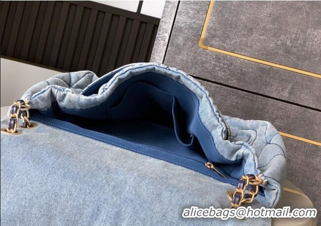 Trendy Design Chanel Denim Flap Bag with Large Pocket CH070301 Light Blue 2025