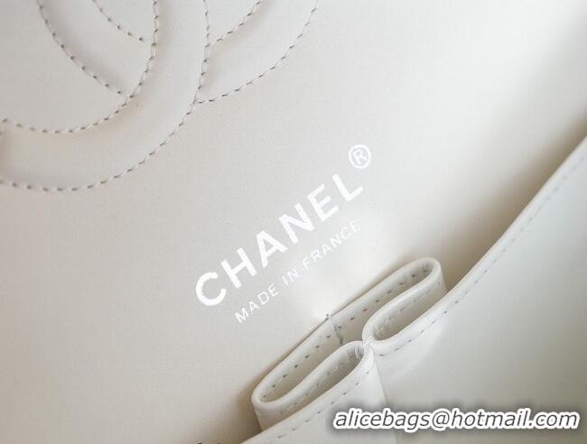 Top Grade Chanel Allover Strass & Fabric Classic Medium Flap Bag A01112 White 2025