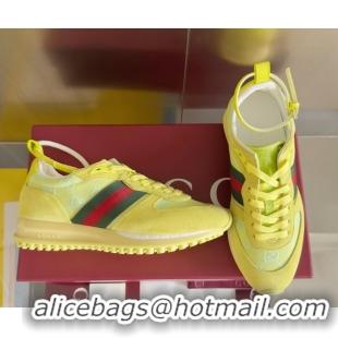 Good Looking Gucci Re-Motion Sneaker in Suede & GG Nylon 840291 Acid Green