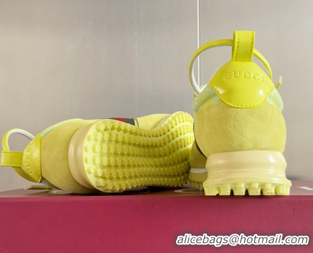 Good Looking Gucci Re-Motion Sneaker in Suede & GG Nylon 840291 Acid Green