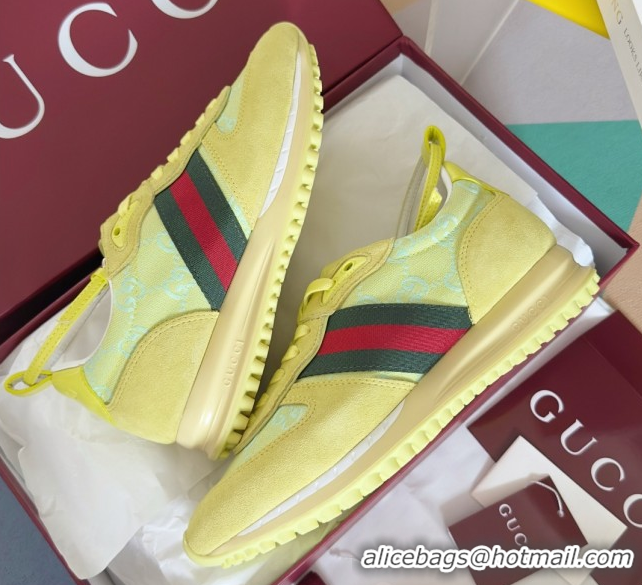 Good Looking Gucci Re-Motion Sneaker in Suede & GG Nylon 840291 Acid Green
