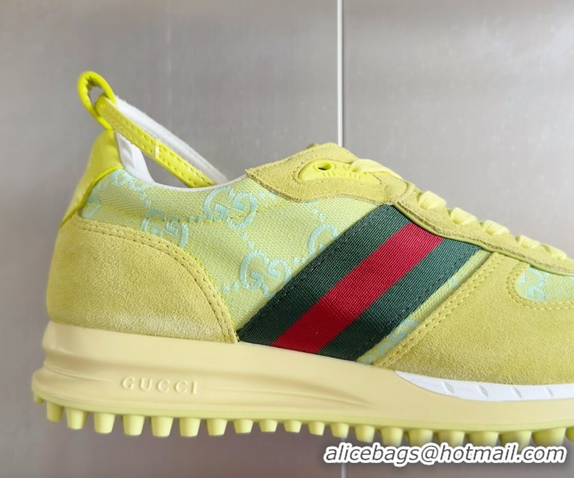 Good Looking Gucci Re-Motion Sneaker in Suede & GG Nylon 840291 Acid Green