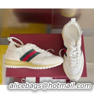 Sophisticated Gucci Re-Motion Sneaker in Suede & GG Nylon 840291 White