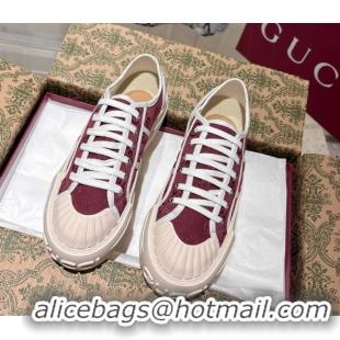 Unique Style Gucci Chunky Platform Sneakers in GG Canvas Rosso Ancora Red 831825
