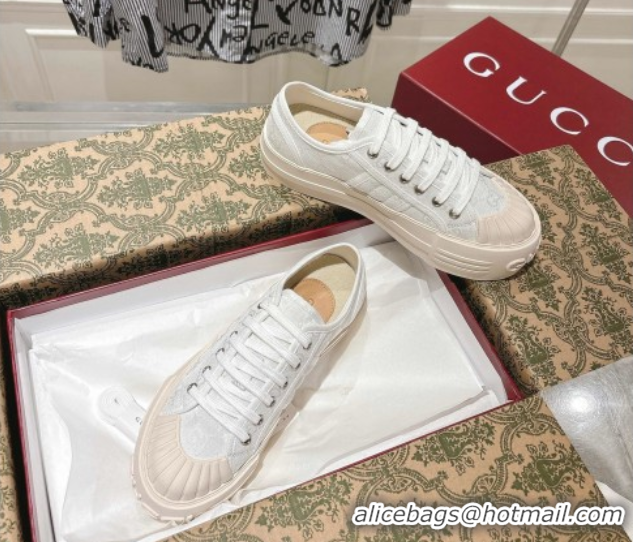 Duplicate Gucci Chunky Platform Sneakers in GG Canvas White 2025 831825