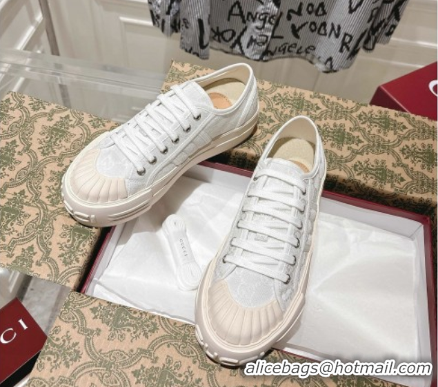 Duplicate Gucci Chunky Platform Sneakers in GG Canvas White 2025 831825
