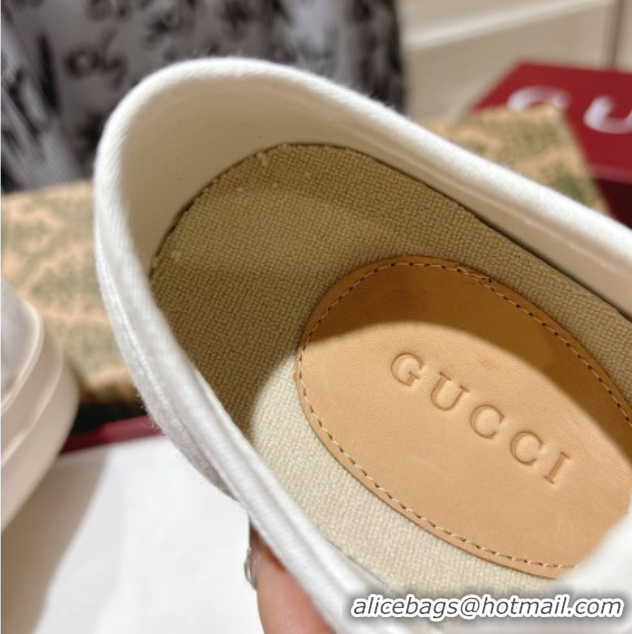 Duplicate Gucci Chunky Platform Sneakers in GG Canvas White 2025 831825
