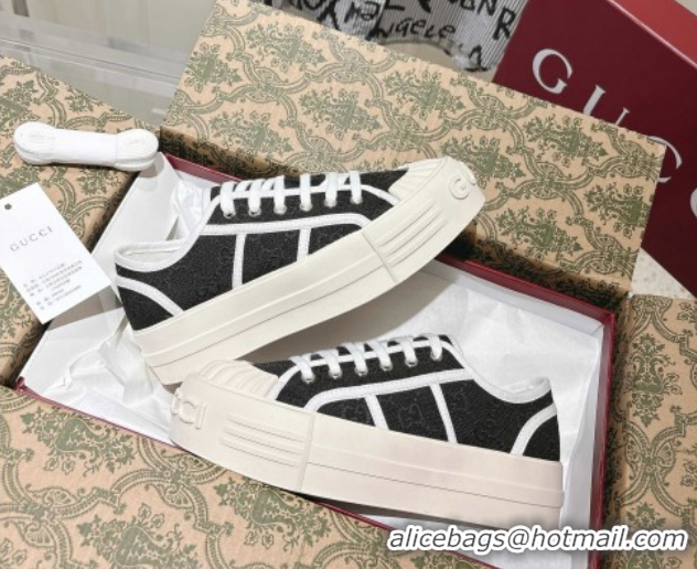 Perfect Gucci Chunky Platform Sneakers in GG Canvas Black 2025 831825