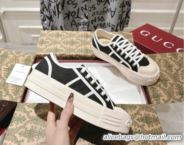 Perfect Gucci Chunky Platform Sneakers in GG Canvas Black 2025 831825
