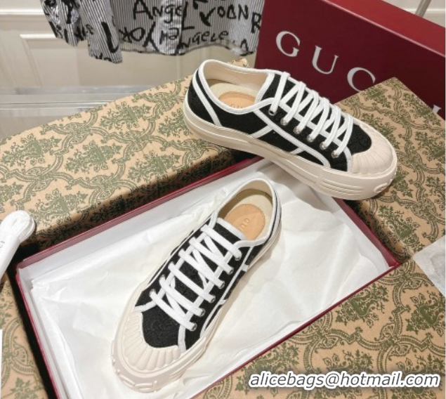 Perfect Gucci Chunky Platform Sneakers in GG Canvas Black 2025 831825