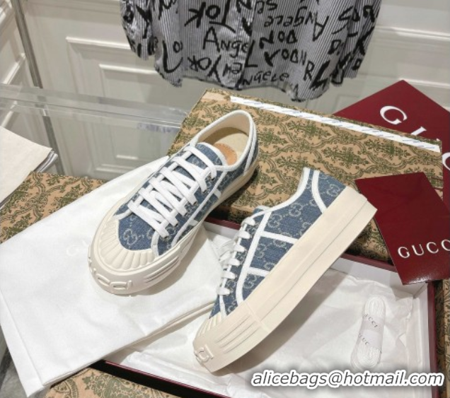 Best Price Gucci Chunky Platform Sneakers in GG Denim Dark Blue 2025 831825